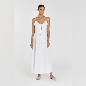 NWT DISSH MIMI WHITE LINEN MIDI DRESS